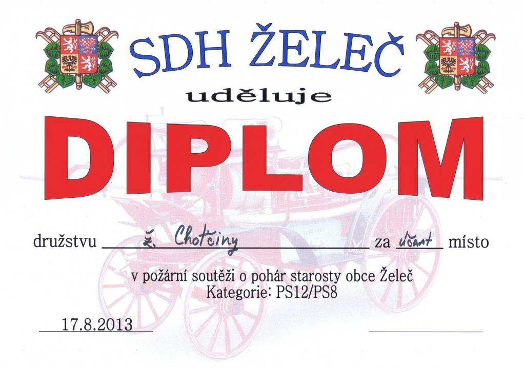 2013 Želeč ženy diplom